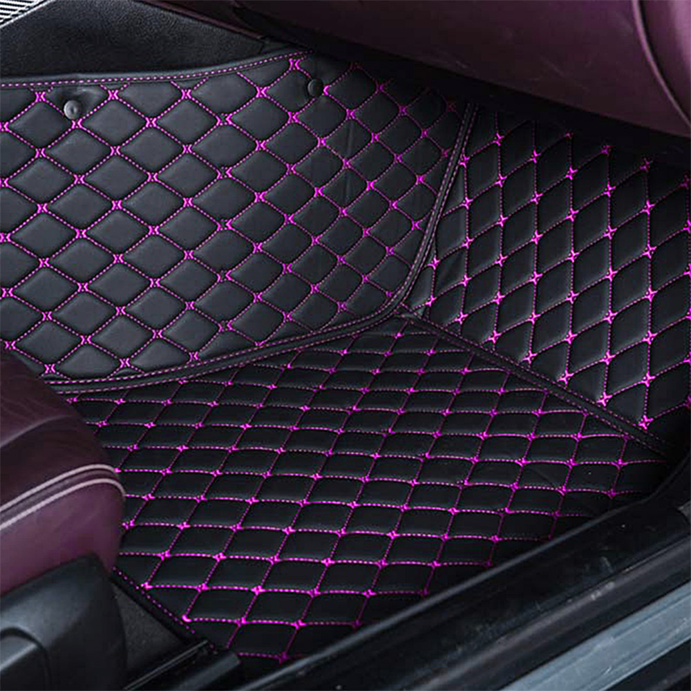 https://indymats.us/wp-content/uploads/2022/10/Black-Leather-and-Purple-Stitching-Diamond-Car-Mats-Passenger-Side.jpg